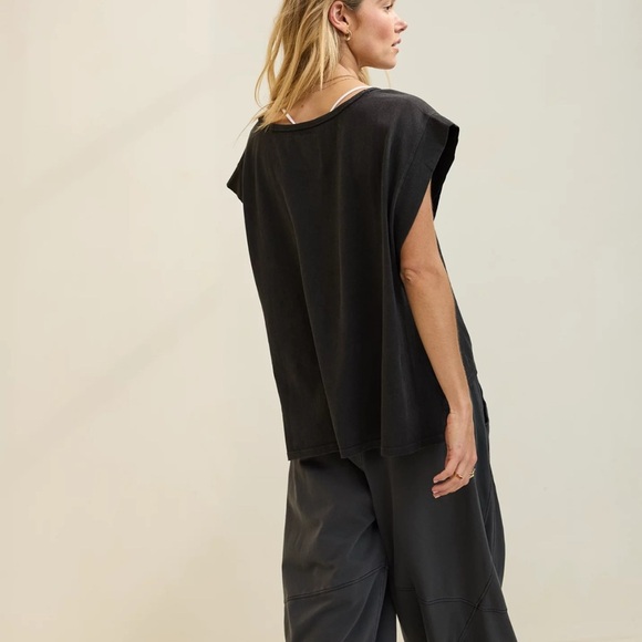 Aerie Summer Breeze Notch Neck T-Shirt, Smoked Gray, Small - Picture 3 of 7